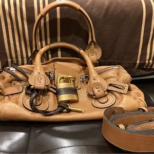 Authentic CHLOE Brown Leather Paddington Medium Satchel Bag
